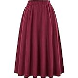 Womens A Line Flared Pleated Knee Length Skirt S Vintage Rockabilly