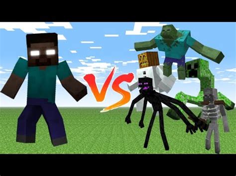 Herobrine Vs Mutant Creatures Herobrine Vs Mutant Mobs In Minecraft