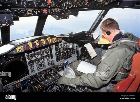 cockpit of a US Navy antisubmarine P3 Orion aircraft Stock Photo - Alamy