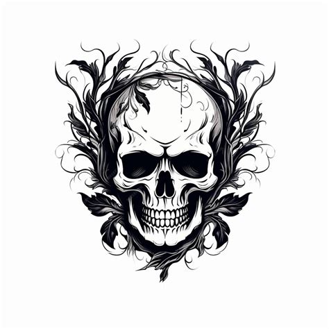 Premium Ai Image Gothic Skull Sketch