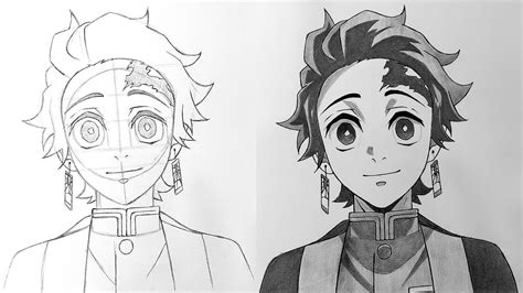 How To Draw Tanjiro Kamado Step By Step Demon Slayer Drawing Tutorial Youtube