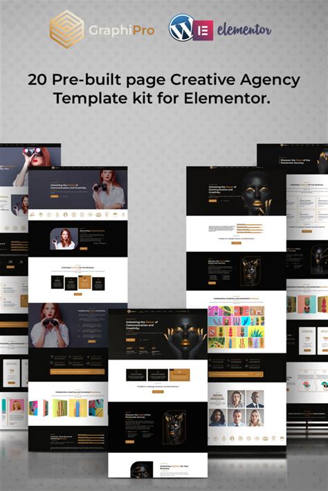 GraphiPro Premium Digital Agency Elementor Template Kit MasterBundles