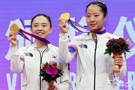 항저우한컷 삐약이 신유빈 전지희와 여자복식 21년 만에 AG 금 노컷뉴스