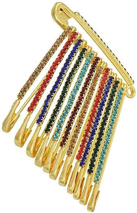 Multi Colored Decorative Safety Pins Saree Pins Brooch One