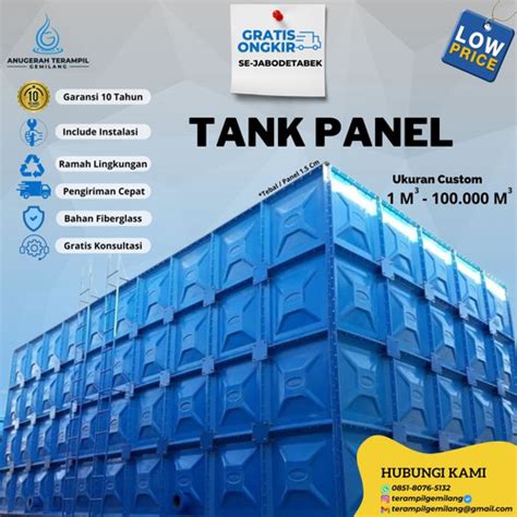 Jual Tangki Panel Fiberglass Liter Roof Tank Panel Toren Tandon