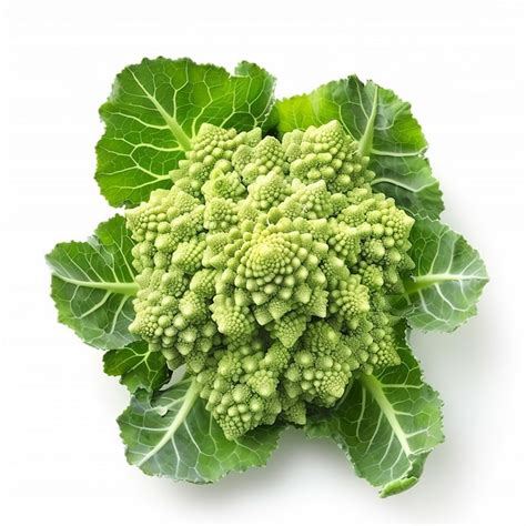 Premium Photo Fresh Romanesco Broccoli On White Background