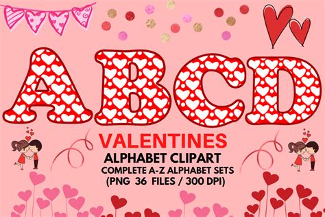 Valentines Alphabet Letters Sublimation Graphic By Persis7ruth