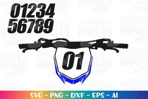 Dirt Bike Plate Number Svg With Plate Numbers Clipart Motocross Iron On