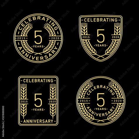 5 Years Anniversary Celebration Logotype 5th Anniversary Logo