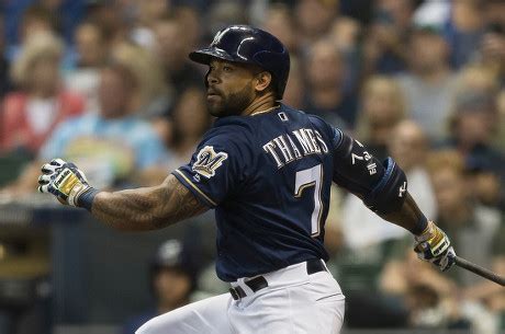 Milwaukee Brewers First Baseman Eric Thames Editorial Stock Photo