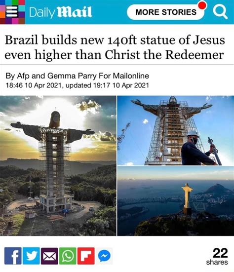 MORE STORIES Brazil Builds New 140ft Statue Of Jesus Even Higher Than