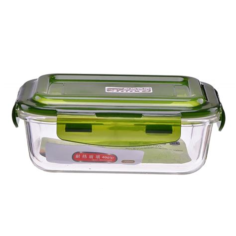 Aliexpress.com : Buy Rectangle Food Containers Borosilicate Glass Lunch Box Microwavable Heat ...