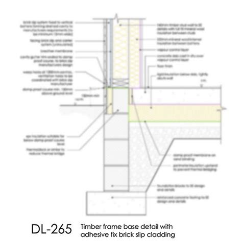 DL265 Brick Slip Base Detail Timber Frame Adhesive Fix