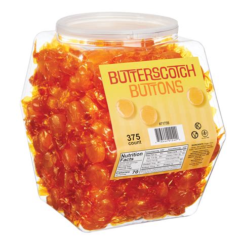 Butterscotch Buttons Hard Candy Bulk Display Tub