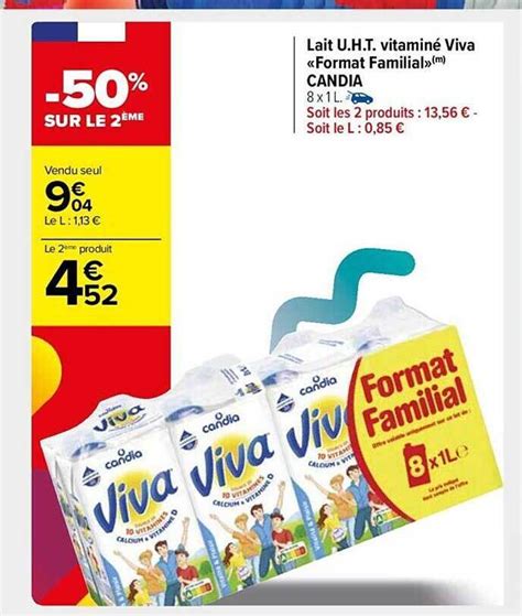 Promo Lait uht vitaminé viva chez Carrefour Market