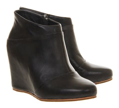 Ugg Carmine Leather Wedge Ankle Boots In Black Lyst