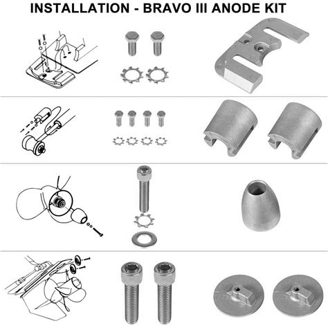 Kit Anodo De Sacrif Cio Para Motor Rabeta Mercruiser Bravo