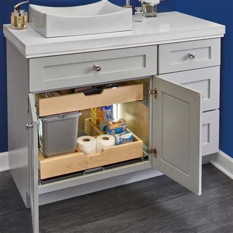 For Bathroom Vanity U Shape Under Sink Pullout Organizer With