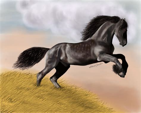 Friesian Jumping by Merzian on DeviantArt