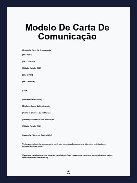 A Carta É Um Meio De Comunicação - Modelo De Carta De Comunicação