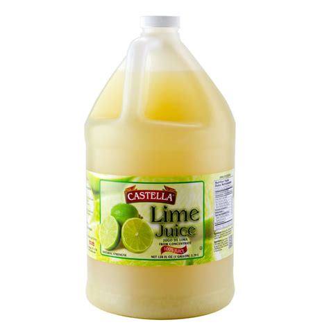 100 Lime Juice 1 Gallon Bottle 4case Lime Juice Juice