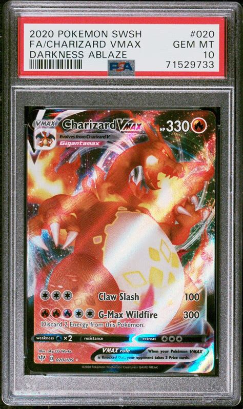 Mavin Charizard Vmax Full Art Holo Psa 10 Gem Mint 20189 2020