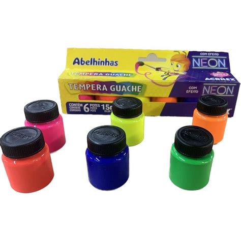 Tinta Tempera Guache 15ml Cada 12 Cores 02012 Acrilex Extra