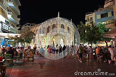 CRETE,HERAKLION-JULY 25: Nightlife On July 25,2014 In Heraklion On The ...