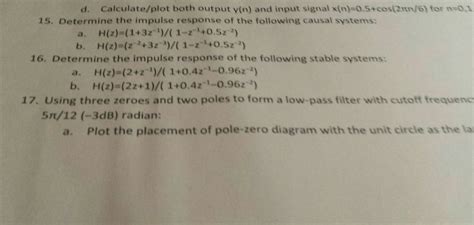 Solved Determine The Impulse Response Of The Following