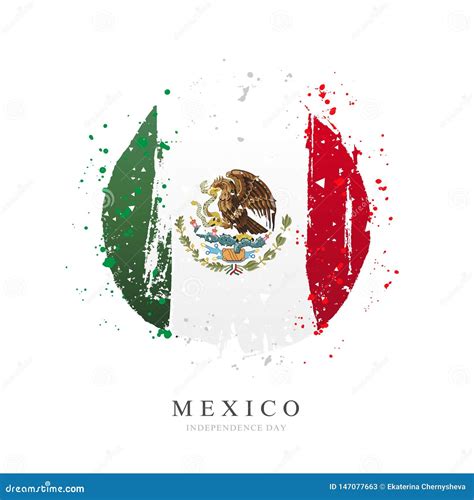 Mexicaanse Vlag In De Vorm Van Een Grote Cirkel Vector Illustratie