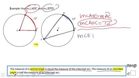 How To Find Angles Inside Circles