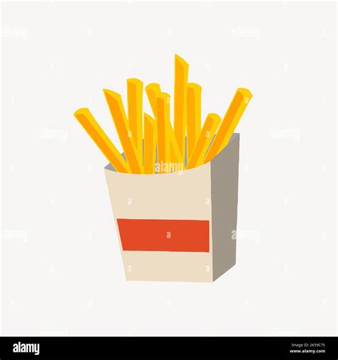 French Fries Sticker Fast Food Illustration Vector Stock Vector Image