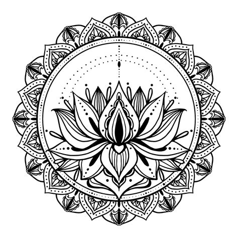 Free Vector | Hand drawn mandala lotus flower drawing