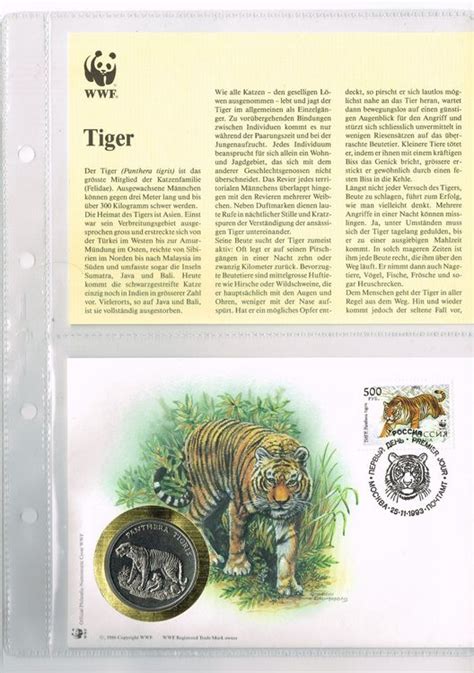 Tiger 1993 WWF Münzbrief mit Beschreibung Kaufen auf Ricardo