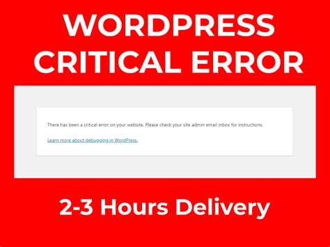 Fix Your WordPress Critical Error And Fatal Error Upwork