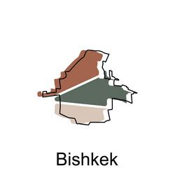Kyrgyzstan political map with capital chui Vector Image