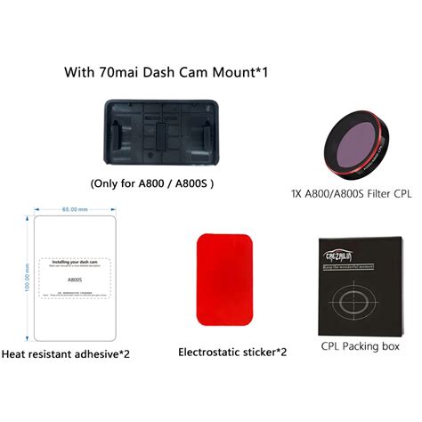 ฐานขาตั้ง สําหรับ 70mai Dash Cam Mount For 70mai Dash Cam A800S A800 ...