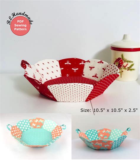 Octagon Basket PDF Sewing Pattern; Fabric basket sewing pattern – BL Handmade