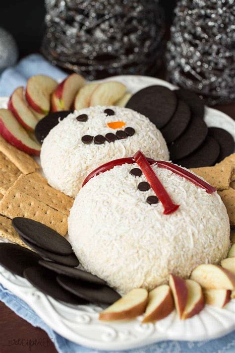 Snowman White Chocolate Toffee Cheese Ball For Christmas