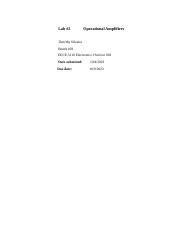 Operational Amplifiers Lab Exploration With 741 IC Course Hero