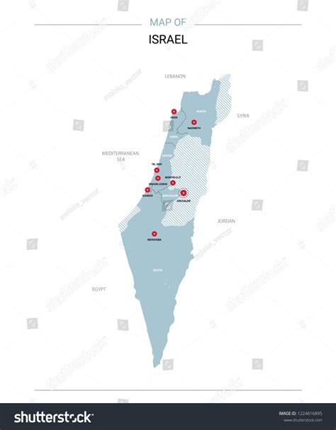 Israel Vector Map Editable Template Regions Vector De Stock Libre De