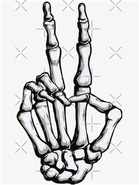 "Skeleton Hand Peace Sign" Sticker for Sale by Reinrab | Redbubble