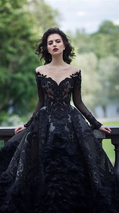 Pin On High Fashionhaute Couture Black Wedding Gowns Gothic Wedding