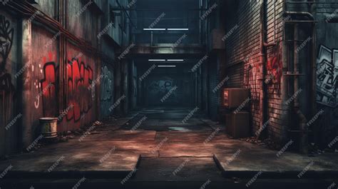Premium Ai Image Grunge Alleyway Wall Background