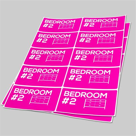 Bedroom 2 Stickers 4 X 2 Inch 10 Labels Per Sheet 300 Sheets Pink