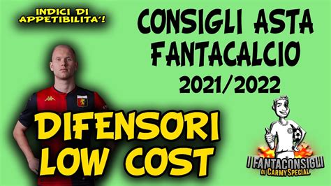 Difensori Low Cost Consigli Asta Fantacalcio 2021 22 Youtube