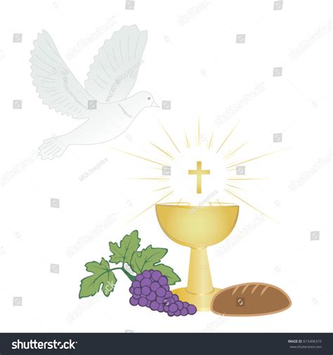 First Communion Symbols Nice Invitation Design Stock Vector Royalty