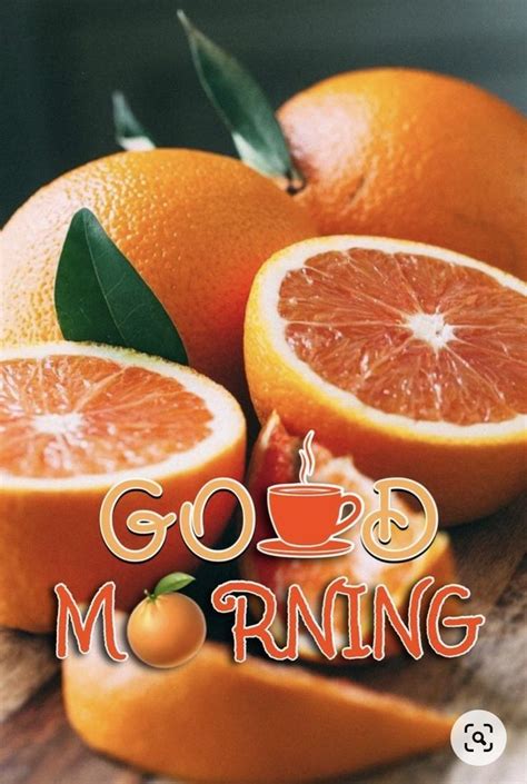 Some Oranges Are Sitting On A Table With The Words Good Morning