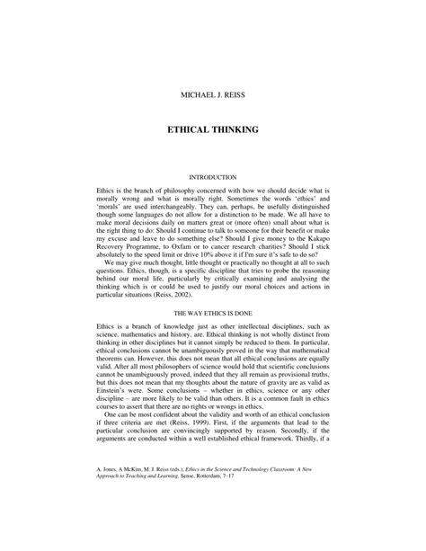 Pdf Ethical Thinking