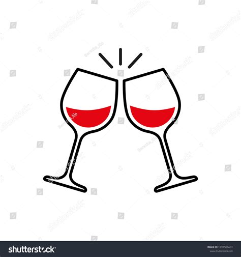 Toast Clink Two Glasses Red Wine Stock Illustration 1897506601 Shutterstock